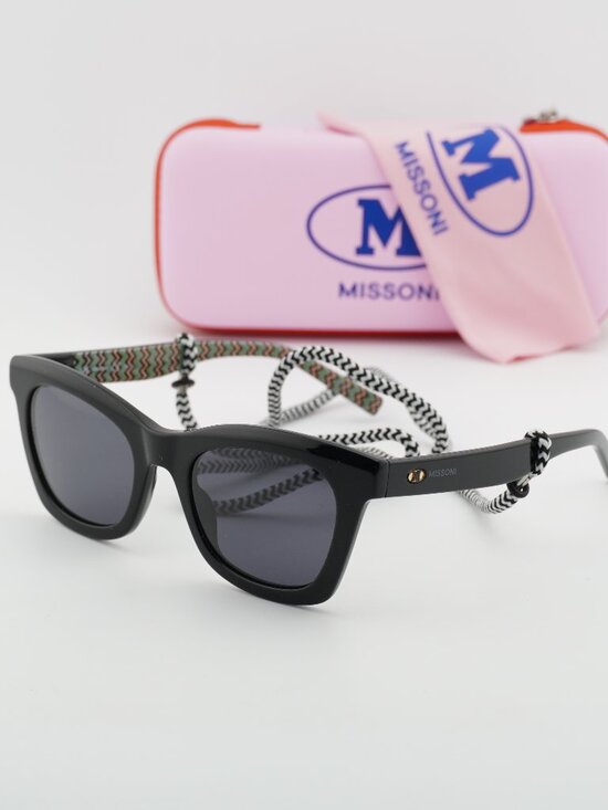 M Missoni MMI 0089/S 0807 IR Square Sunglasses - Shiny Black/Grey main image 7